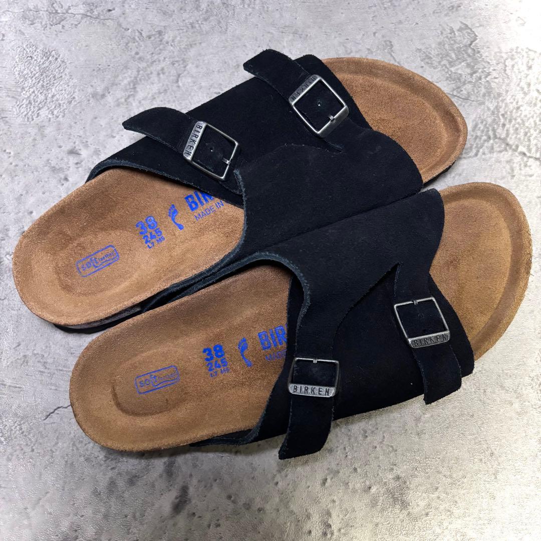 【美品！】ビルケンシュトック チューリッヒ 黒 38 24.5cm スエード