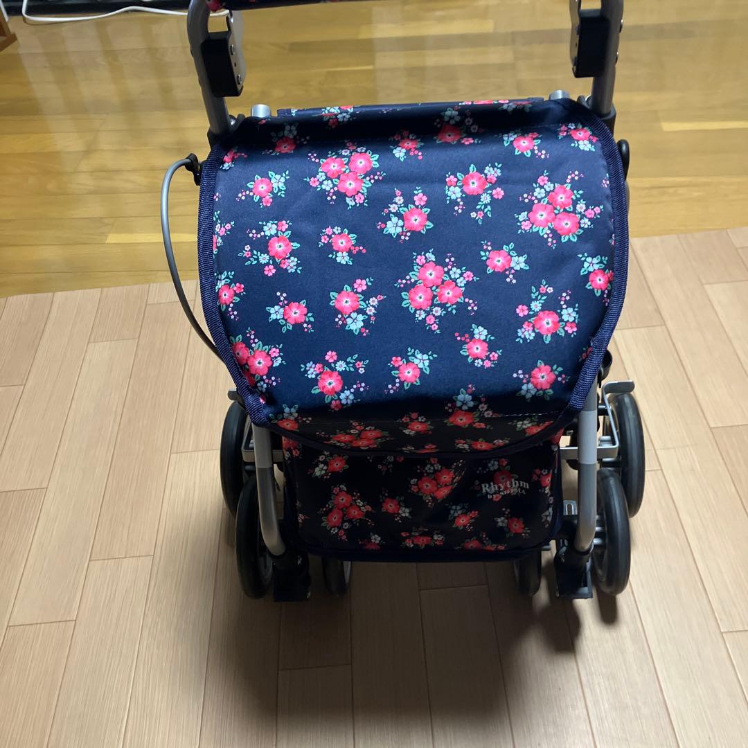 RWCリズム　フローラル花柄NB シルバーカート　歩行車　買い物カート シルバーカーリズムRWC 316003【島製作所】 | シルバーカー歩行用品