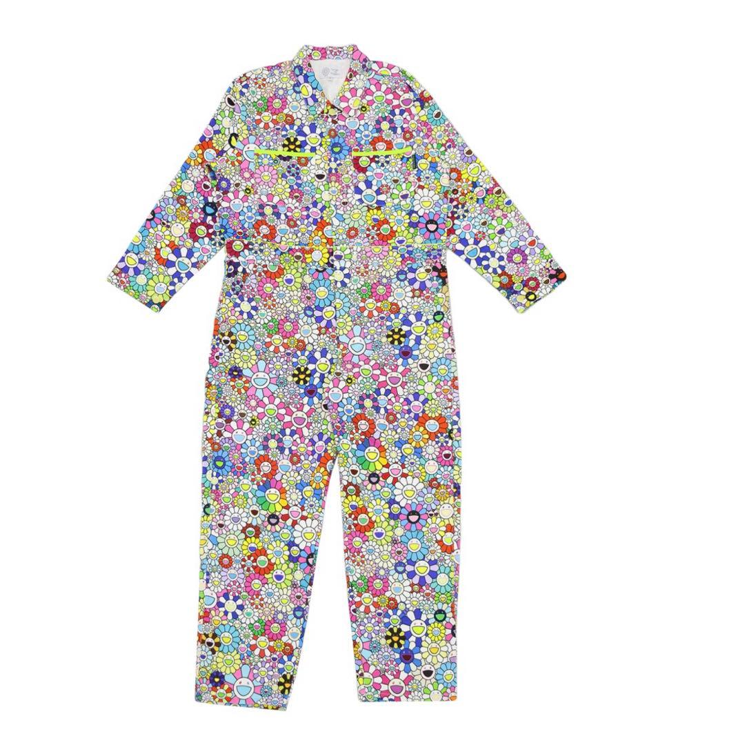 【値下げ】村上隆　マルチカラー花柄コットンジャンプスーツ 村上隆/カイカイキキ フラワーズ コットン ジャンプスーツ 