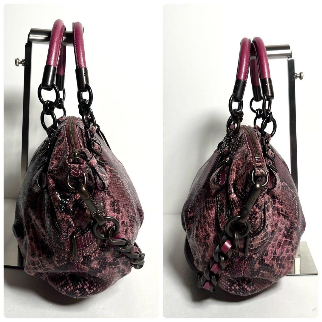 極美品・使用感少ない】コーチ マディソン 2way パイソン柄 チェーン