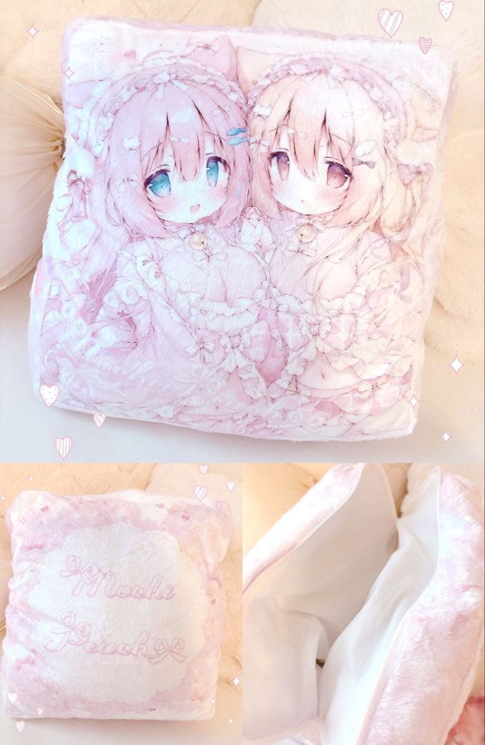 新品C107桃豆こまもちクッションブランケット♥グッズタペストリーアクスタコミケ
