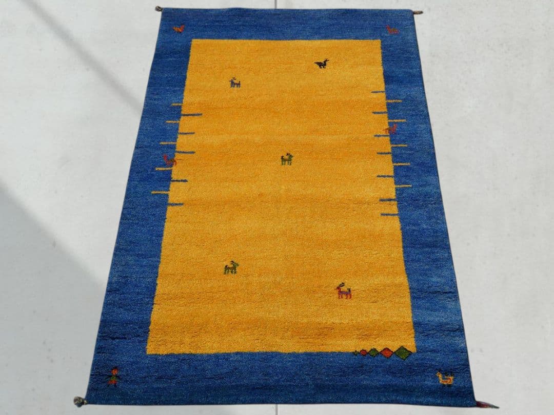 追加購入予約品　196×132cm　ギャッベ　手織り　民族ギャッベ 手織りギャッベ GB60-185 59×39cm 小さめ玄関サイズ | □ギャッベ