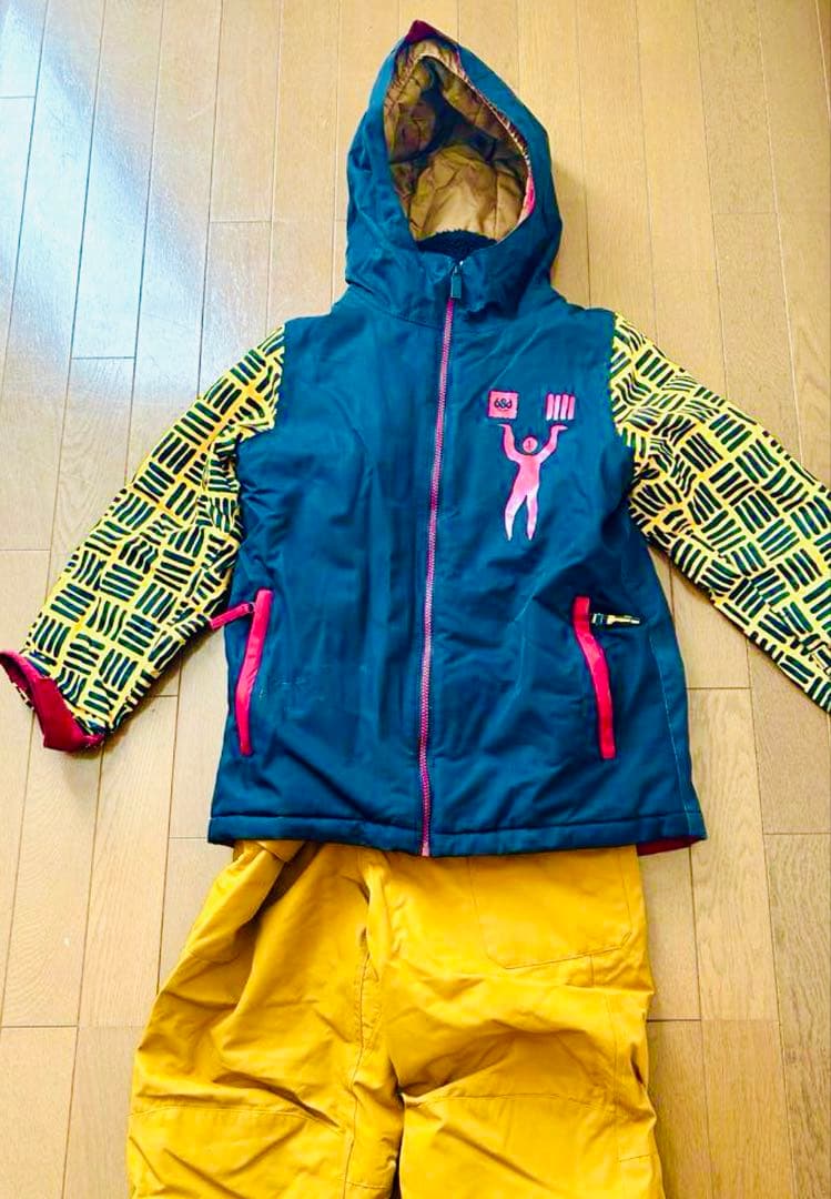 686 スノボウェア　スキーウェア　ビブパンツ　セット　キッズ 686（シックスエイトシックス） 日本正規品 スノーボード ウェア