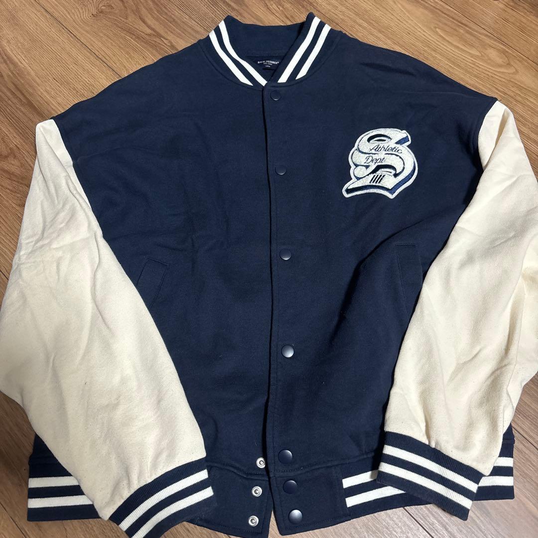 スタジャン ネイビー/アイボリー - メルカリ