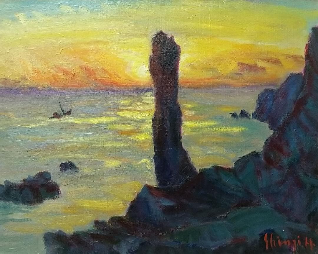 「唐桑半島の朝」油絵 F6 絵画 油彩画 風景画 アート 唐桑半島の朝」油絵 F6 絵画 油彩画 風景画 アート - メルカリ