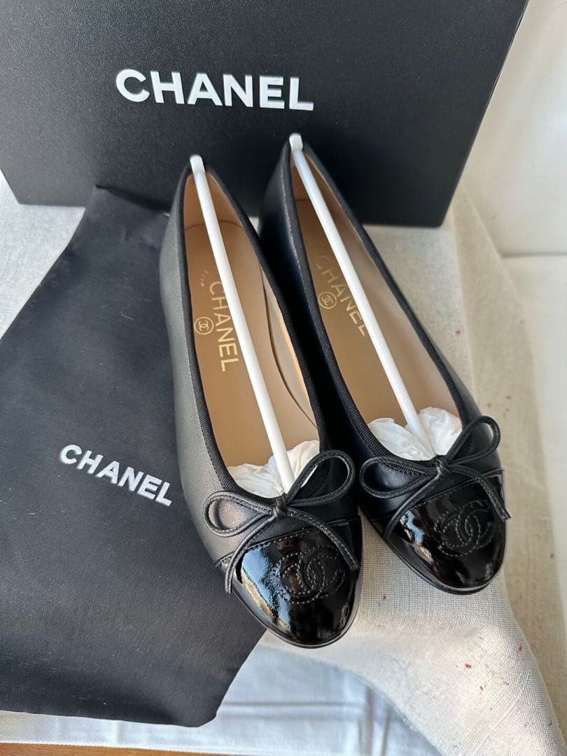 CHANEL ブラック バレエシューズ 人気 商品 通販