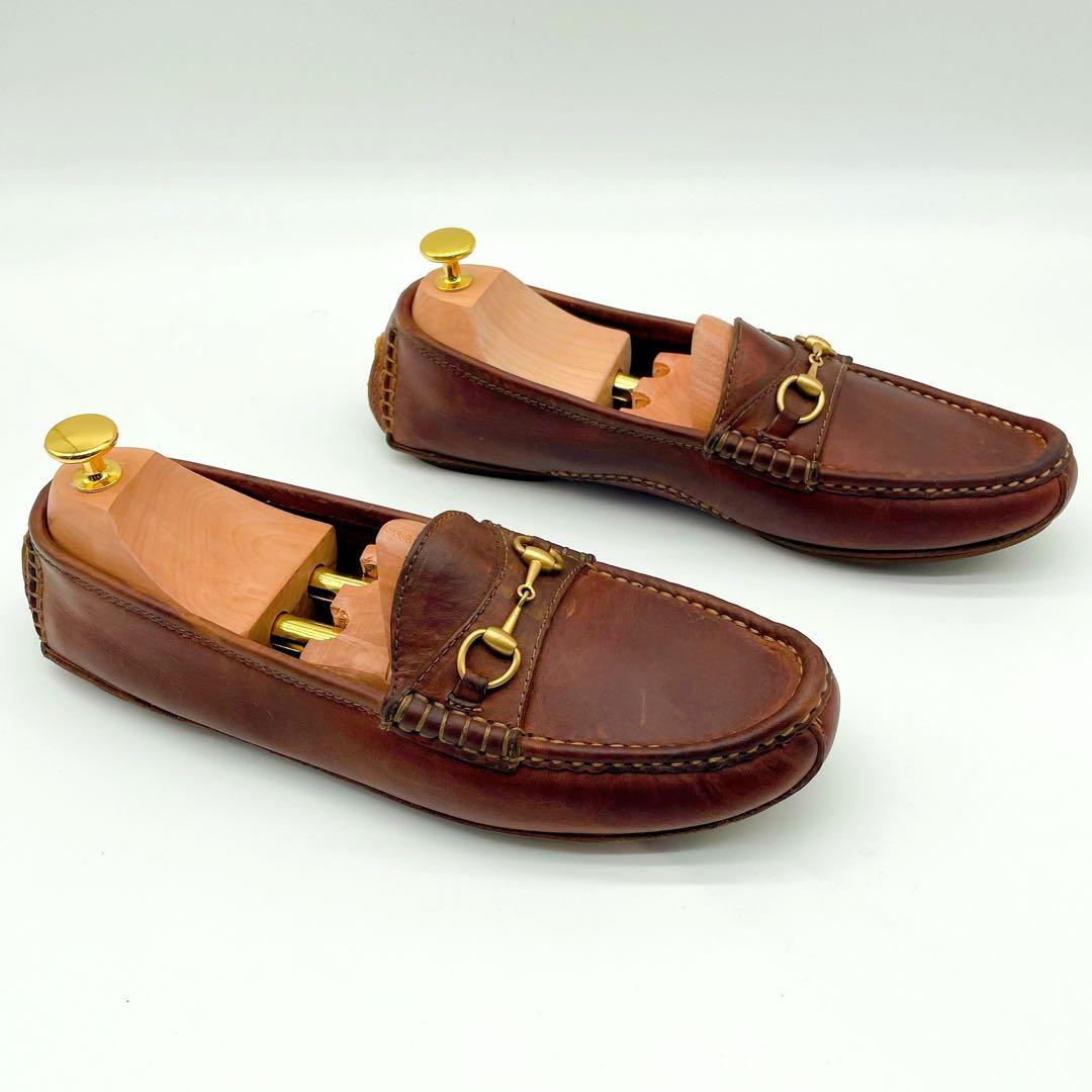 GUCCI ブラウンレザー ドライビングシューズ - メルカリ