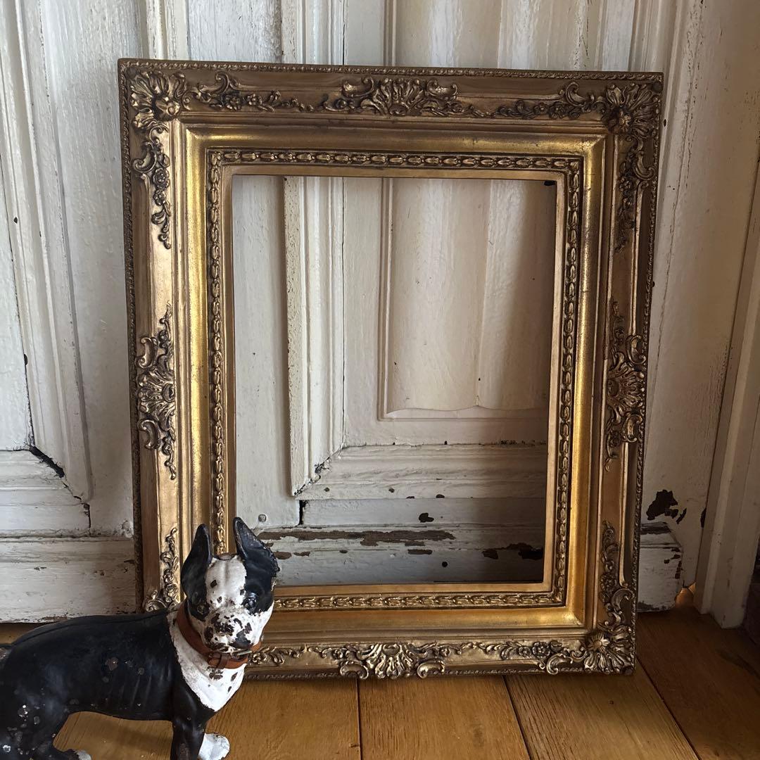 アンティーク　フレーム　額縁 額縁アンティークおしゃれフレーム金10-6512額縁サイズ120mm×120mm