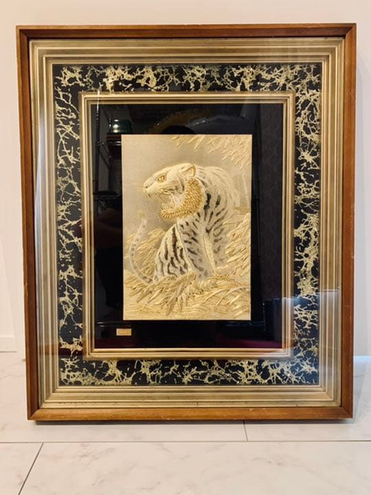 金の虎　　　　　　　　　　　　　　　　　　　ゴールド GOLD 芸術品 美術品 純金 猛虎 C 60g ( 光則（金工芸） 高級 コレクション 美術品 工芸品