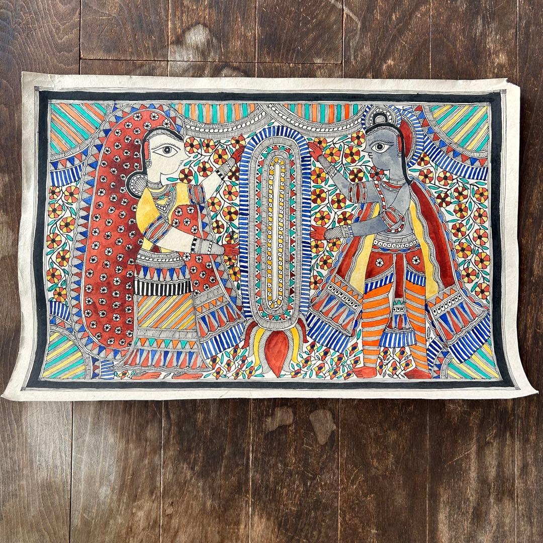 ミティラーアート インドネパールの伝統的手描き絵画 - メルカリ