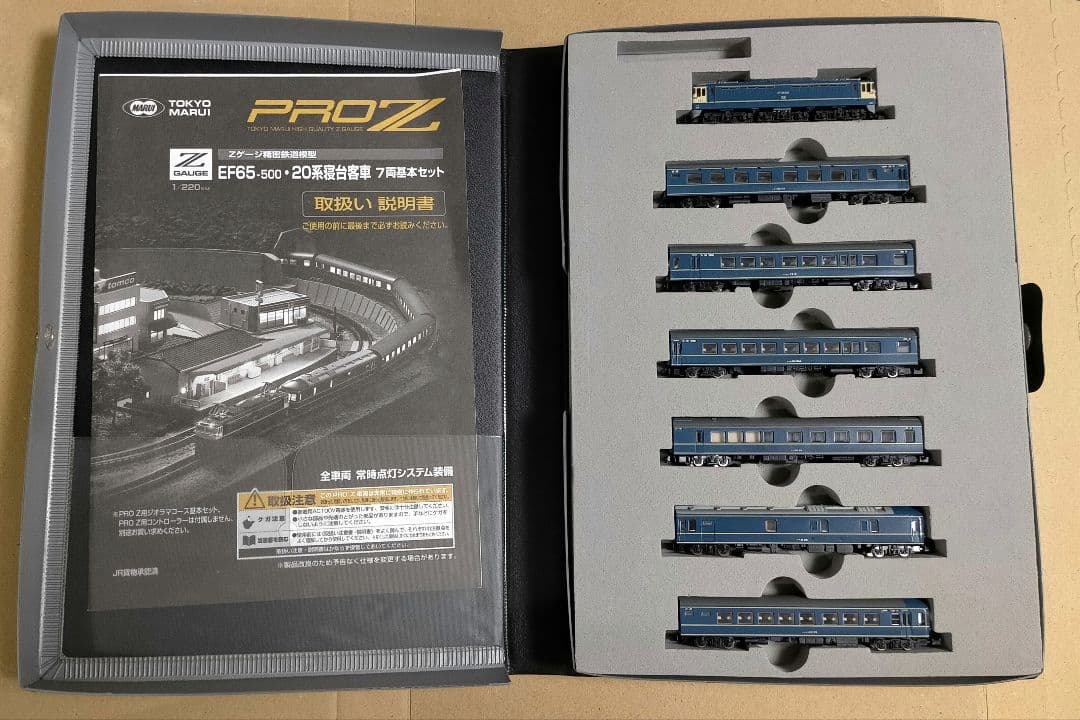 東京マルイ PROZ EF65-500・20系寝台客車 7両基本セット　Zゲージ TOKYO MARUI (東京マルイ) Zゲージ EF65-500 20系寝台客車 7両基本