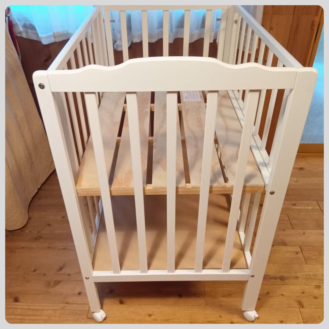 《送料無料❣️1点限り❣️》大和屋　ベビーベット　Wオープン腰楽ハイミニベッドN