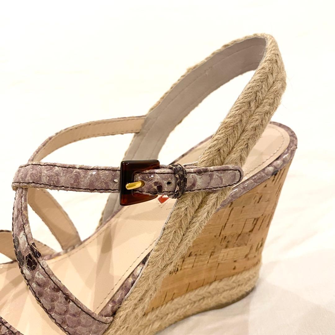 超美品】PRADA プラダ ウェッジソール サンダル 39 パイソン柄 - メルカリ