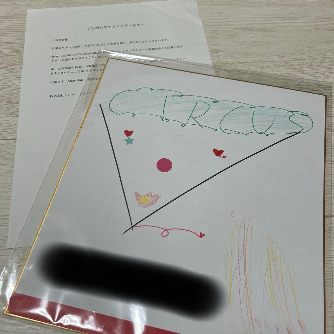 stray kids チャンビン　サイン色紙 チャンビンの直筆メッセージとサイン。 [画像・動画ギャラリー 11/35