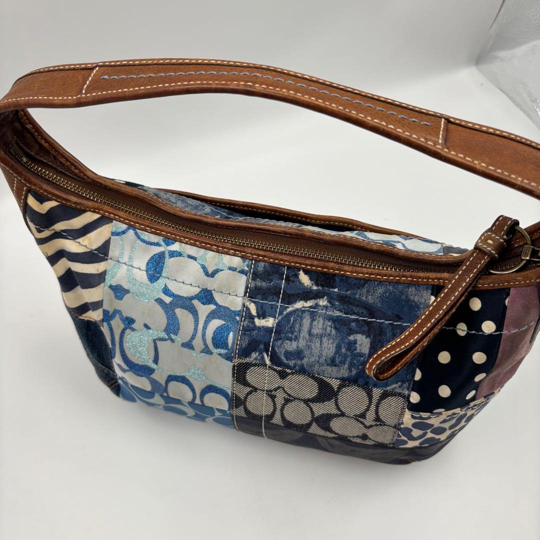 COACH コーチ パッチワーク デニム ワンショルダーバッグ10808