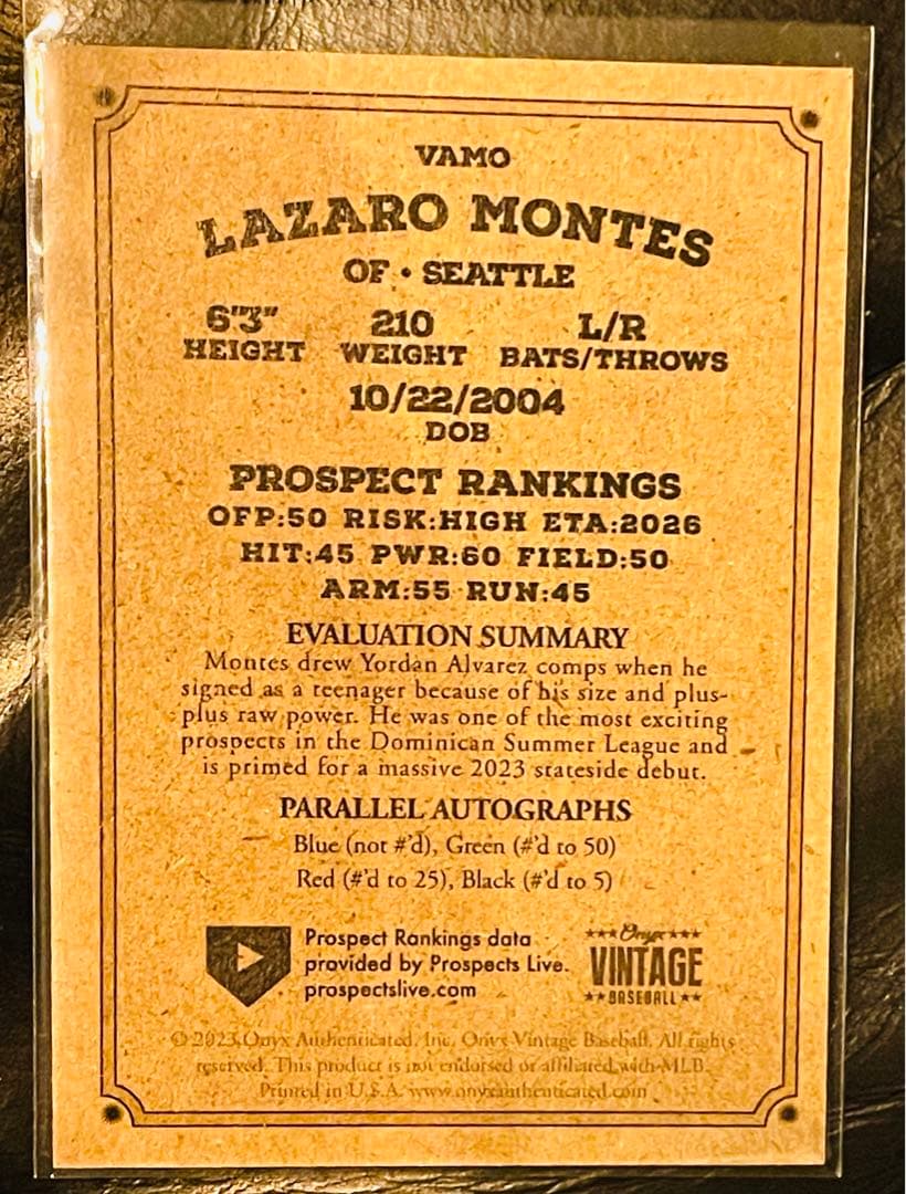 超新星！！Lazaro Montes 直筆サイン マリナーズ 期待のプロスペクト