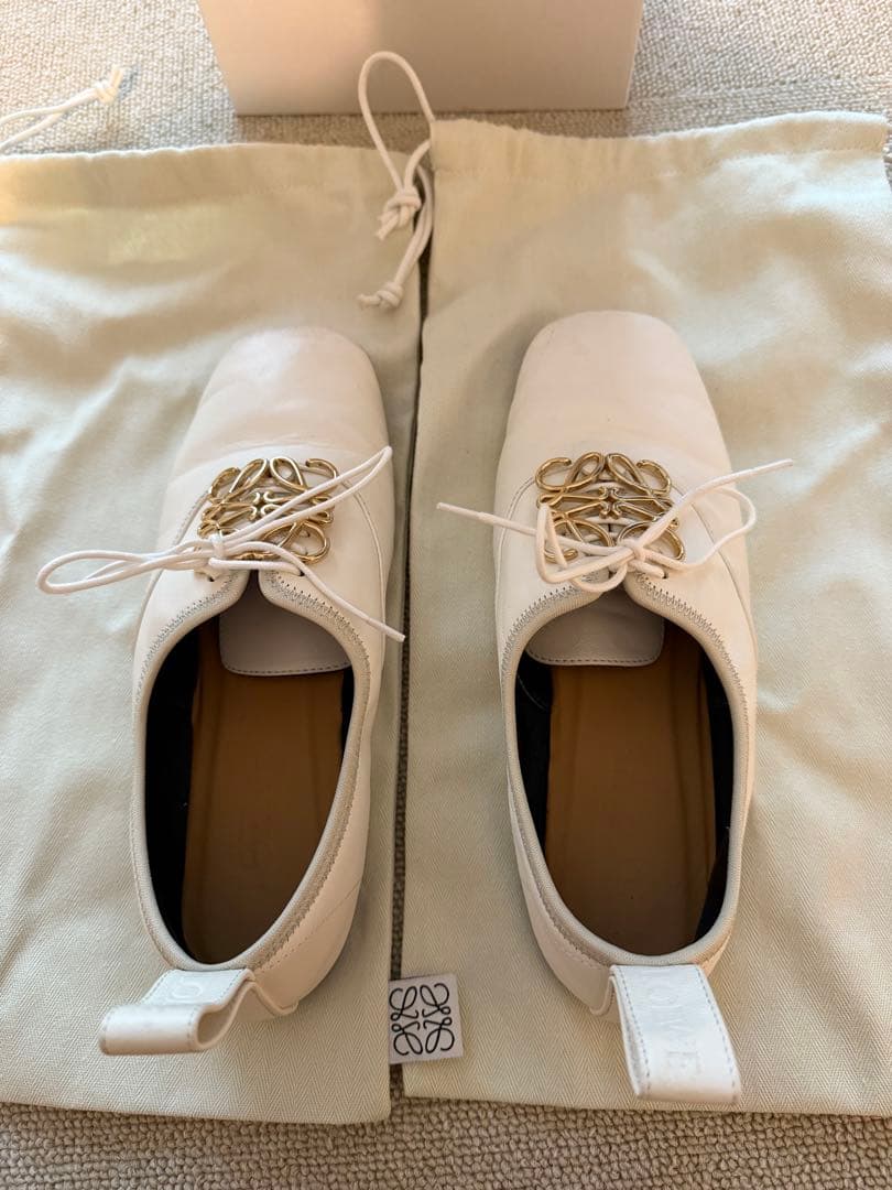 《mimi》定価12万loewe ソフトダービーフラットシューズアナグラム