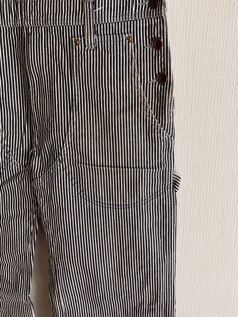 アイアンハート ヒッコリーストライプ オーバーオール 本店リペア有