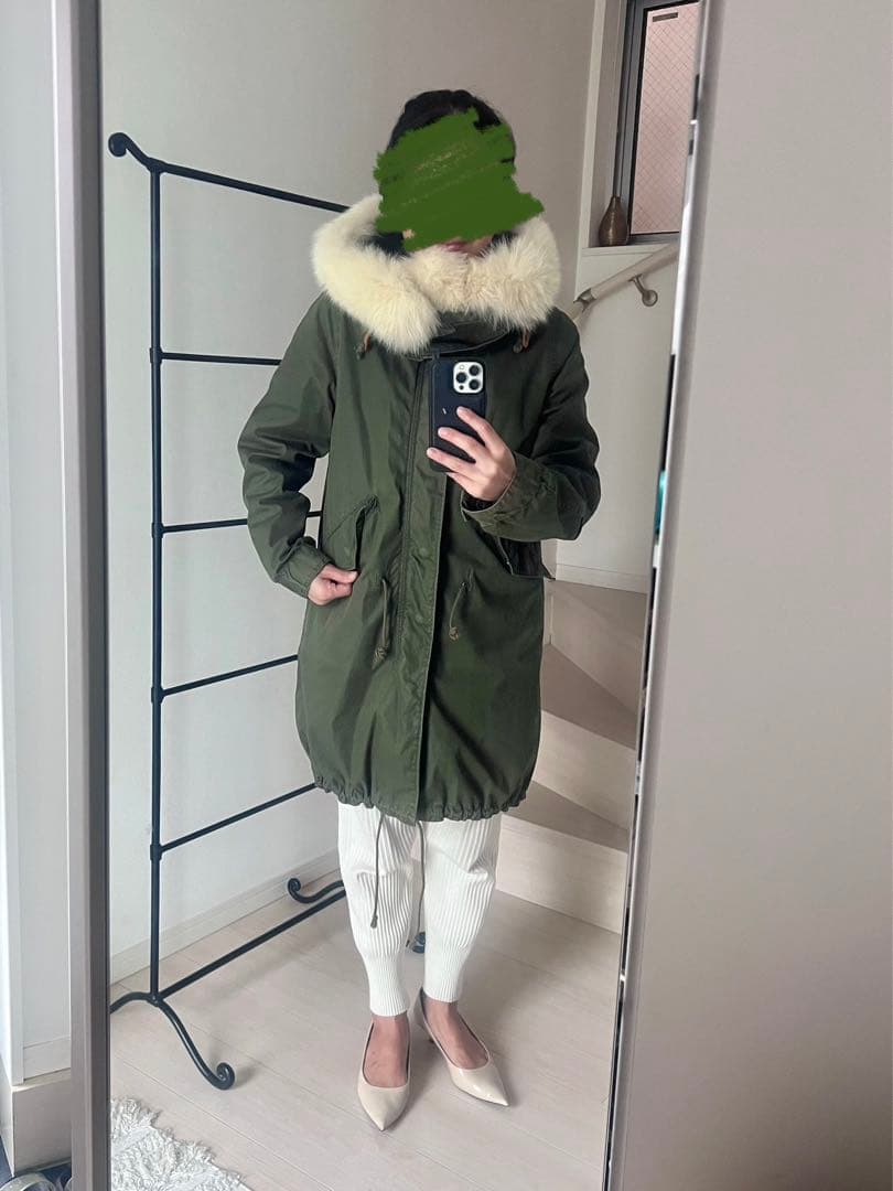 希少 小泉今日子着用 green M-65 モッズコート フォックスファー S