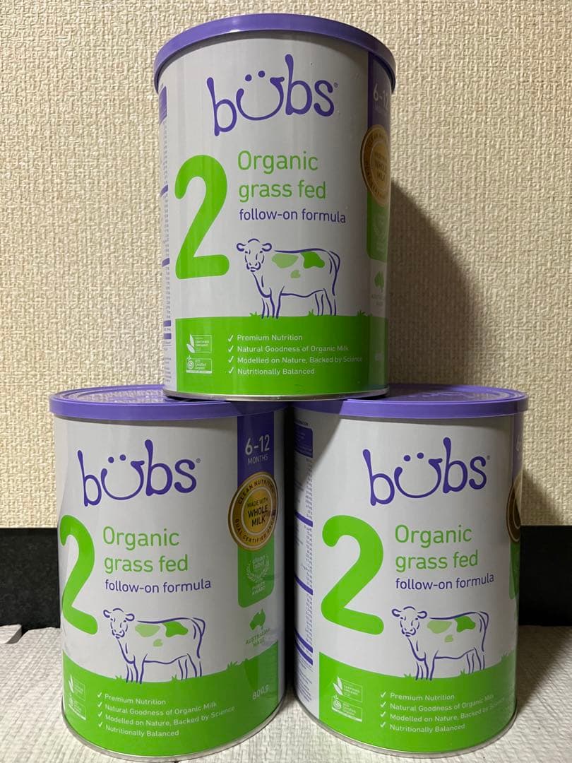 bubs バブス オーガニック ステップ2 粉ミルク 3缶セット Bubs（バブズ）オーガニック Organic 粉ミルク ステップ2（6〜12カ月
