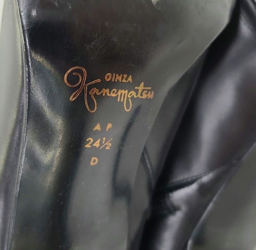 銀座カネマツ　本革ロングブーツ 24.5cm　ポインテッドトゥ　美脚