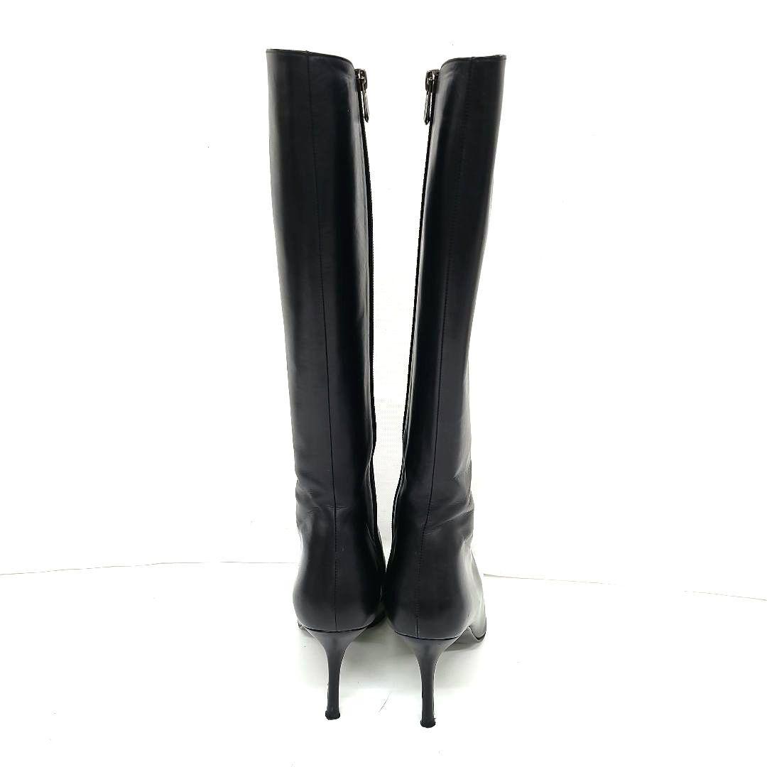 銀座カネマツ　本革ロングブーツ 24.5cm　ポインテッドトゥ　美脚