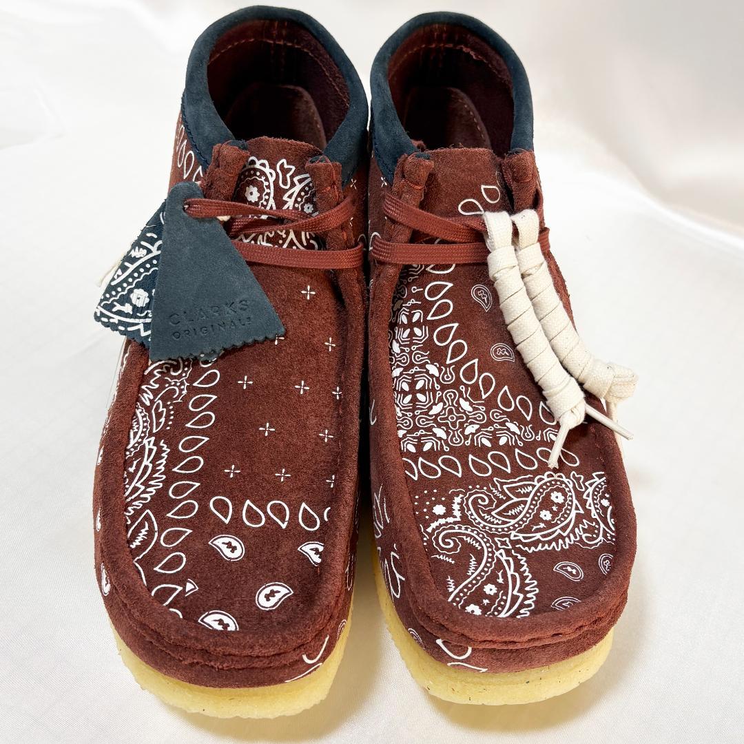専用】クラークス ワラビー ブーツ ペイズリー バンダナ ブラウン