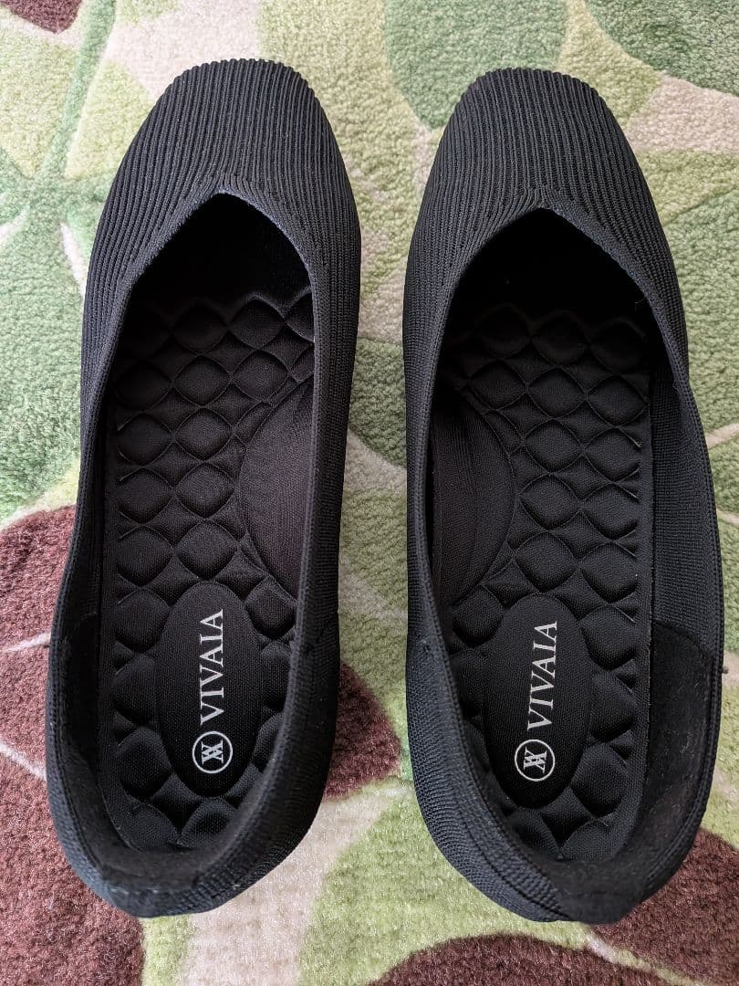 VIVAIA MARGOT WALKER BLACK サイズ39.5 Lightweight Square-Toe V-Cut Flats (Margot™ Walker), BLACK WATER