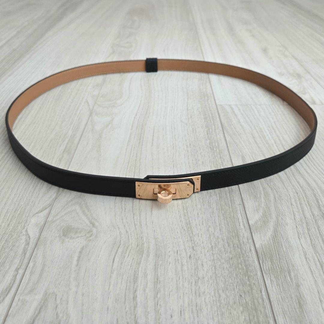 エルメス ベルト《ケリー》18 ブラック ゴールド金具【未使用】W刻印