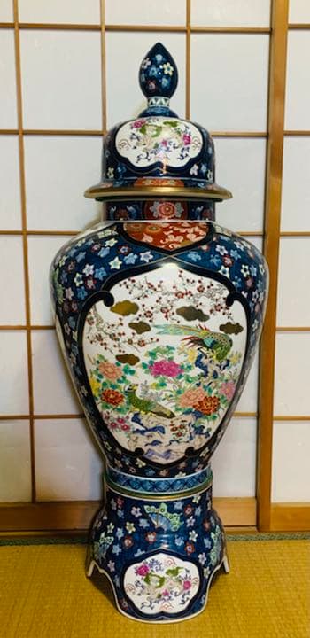 有田焼 金龍壺 博山作 有田焼 金龍窯 博山作 115センチ 山水飾壷 沈香壺