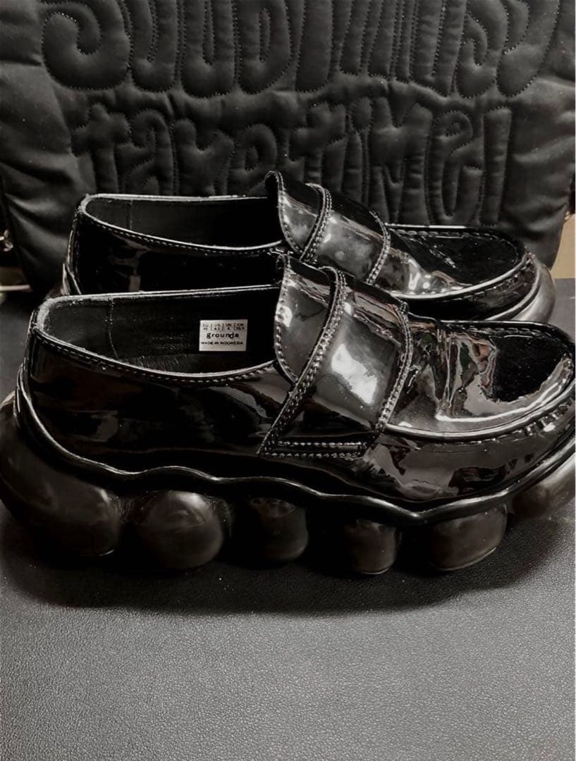 grounds 黒 ローファー JEWELRY LOAFER 25.5cm