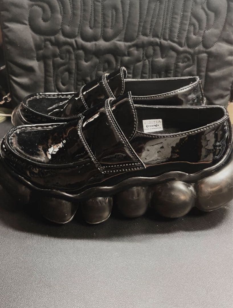 grounds 黒 ローファー JEWELRY LOAFER 25.5cm