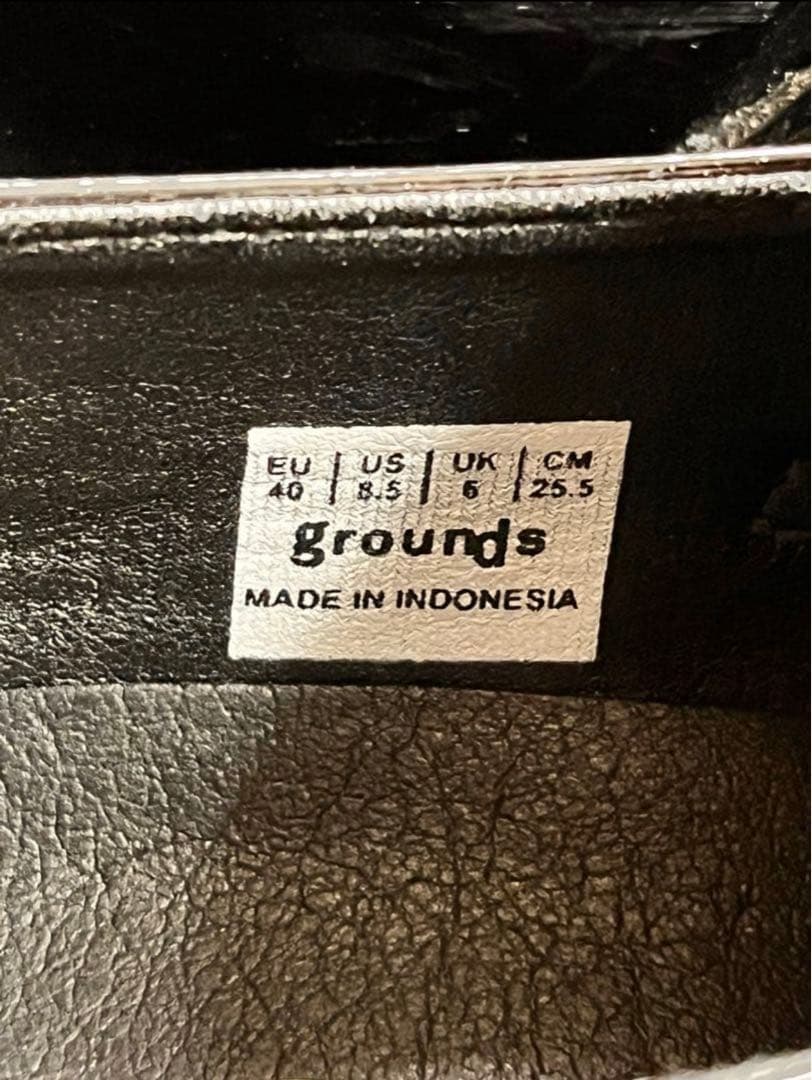 grounds 黒 ローファー JEWELRY LOAFER 25.5cm