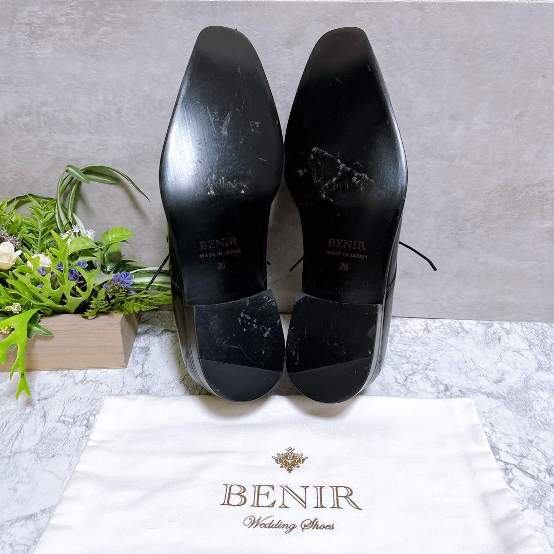 極美品【BENIR ベニル】ウェディングシューズ 革靴 黒 26cm 結婚式