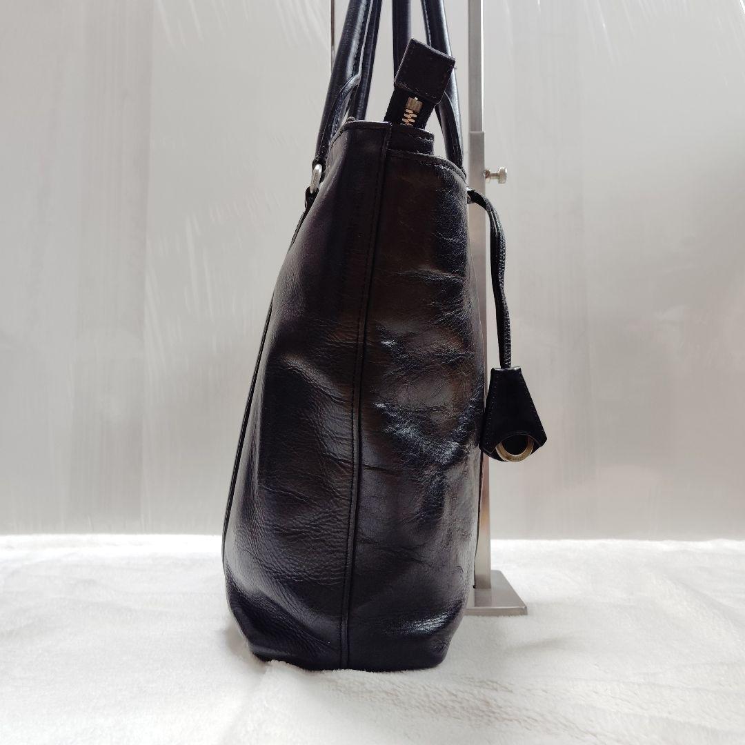 艶】アニアリ ビジネストート ブリーフケース オールレザー 舟形 A4 黒