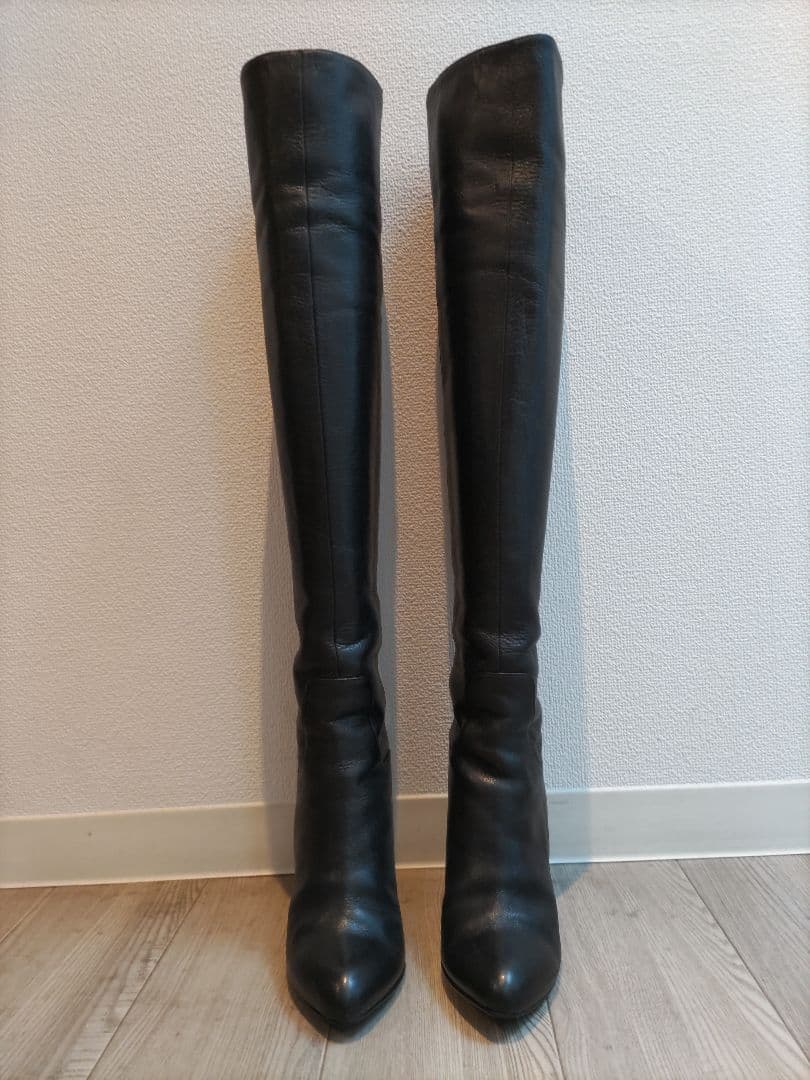 ダイアナ 黒 ニーハイブーツ 9センチヒール 24センチ - 靴安く 買う