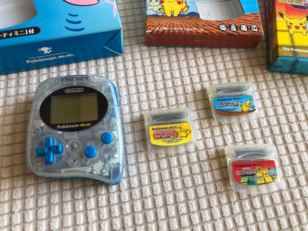 動作確認済み】pokemon miniポケモンミニ本体ウパーブルー＋ソフト3本