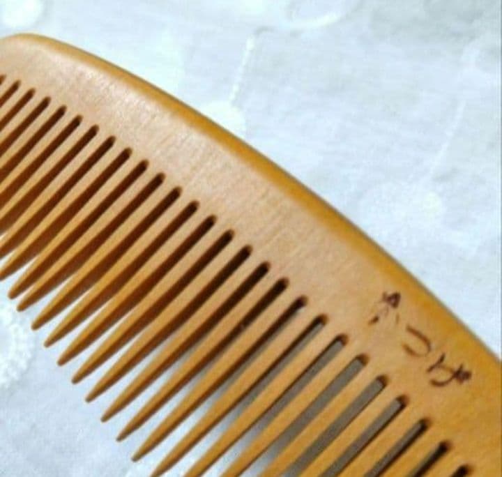 【未使用】本つげ櫛　お六ぐし　14.5cm