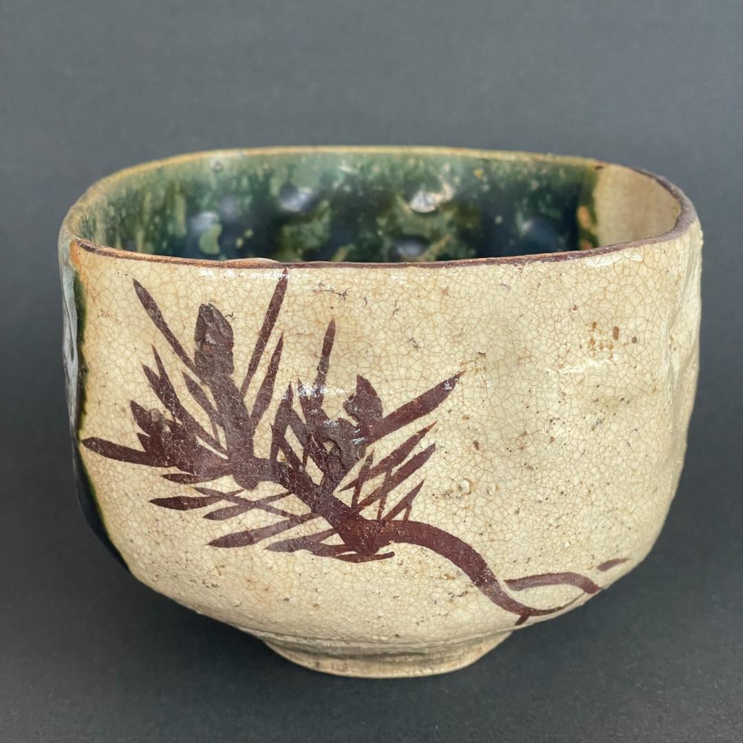 希少 織部 抹茶 茶碗 骨董 四角 角形 へうげもの 茶道具 古織部 - メルカリ
