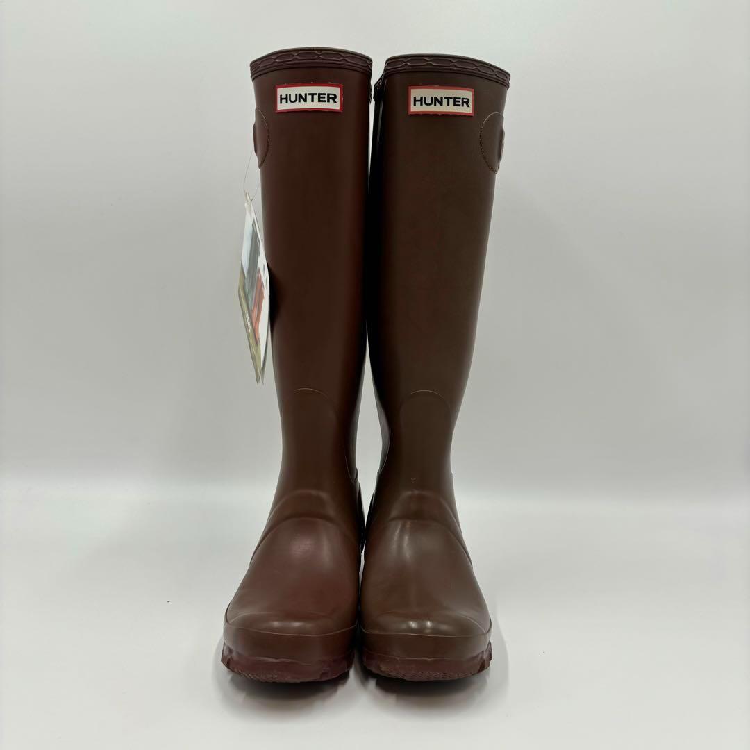 未使用タグ付き】HUNTER ハンター レインブーツ ロング ブラウン 茶