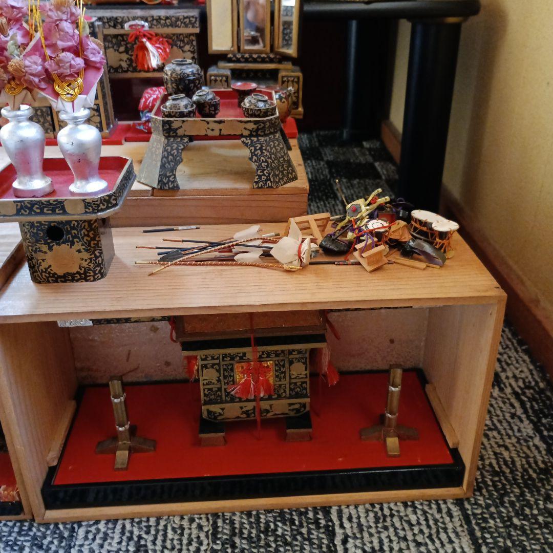 お値下げ♥雛人形 御殿飾り 伝統的な雛人形セット 昭和30年レトロ