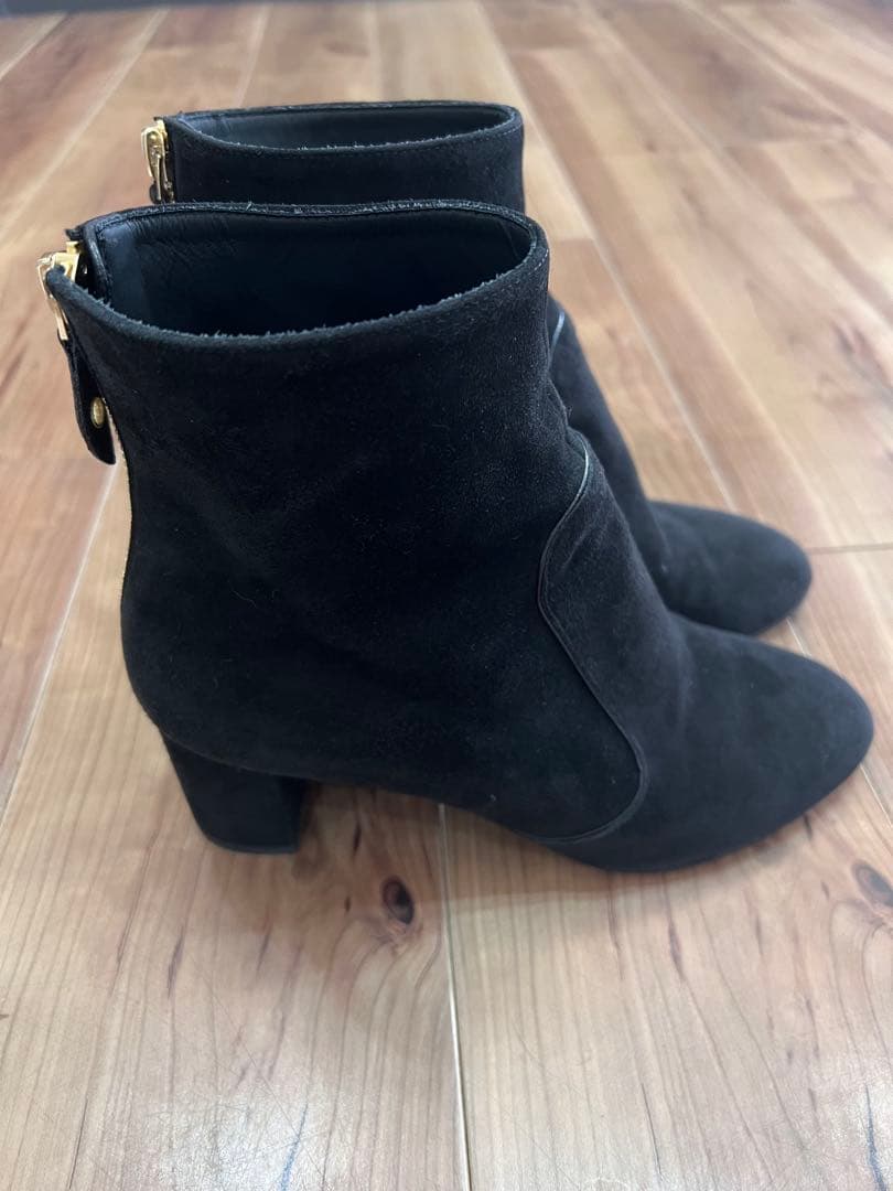 ルイヴィトンブラックスエードブーツ ゴールドファスナー35 1/2 - 靴