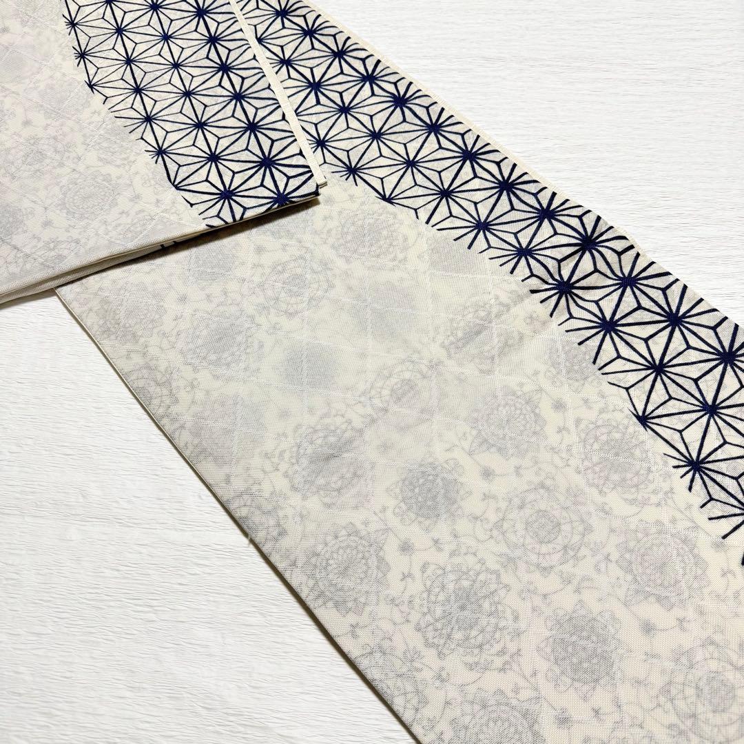 m127 想屋工房 京袋帯 華紋 麻の葉 全通 正絹