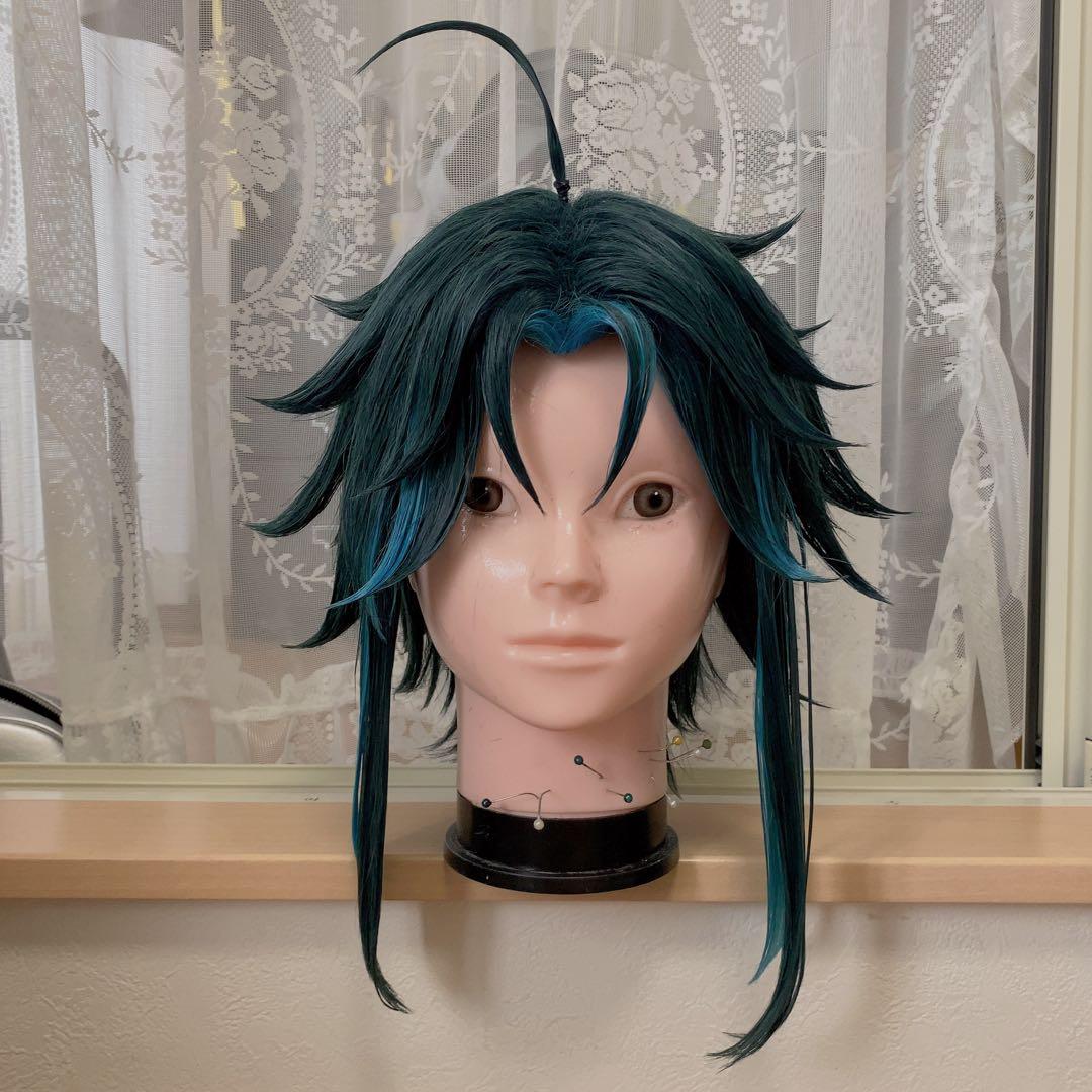 ショウ　魈　原神　完成ウィッグ　コスプレ　三分妄想ウィッグ 三分妄想 原神 コスプレ ショウ ウィッグ