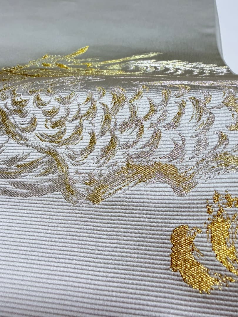 高級 袋帯 正絹 お太鼓柄 となみ織物 となみ帯 落款入 龍 ドラゴン