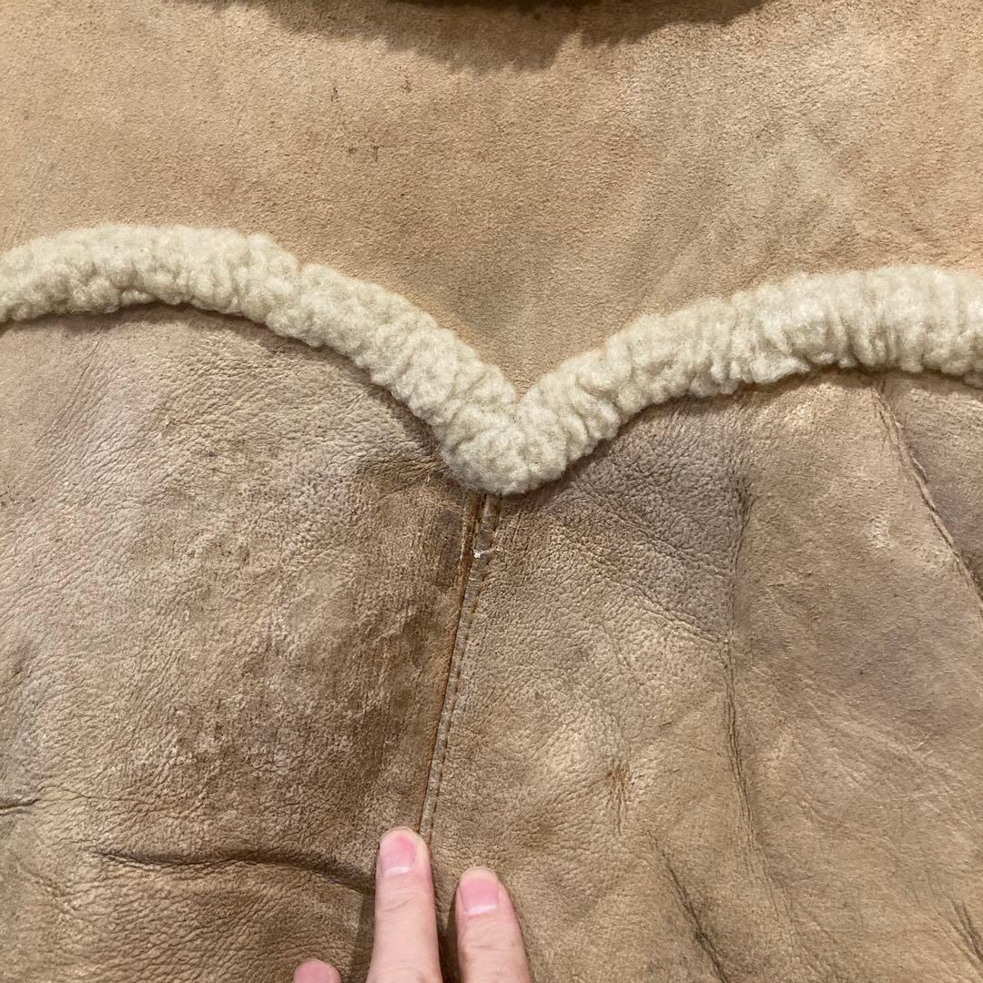 アメリカ古着 シープスキン ムートンベスト トグルボタン 80年代