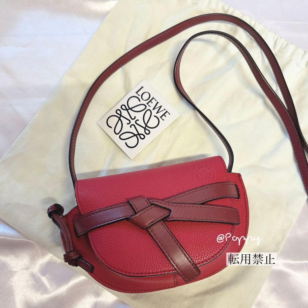 極美品 ロエベ ゲート ミニ ショルダーバッグ ピンク ラズベリー