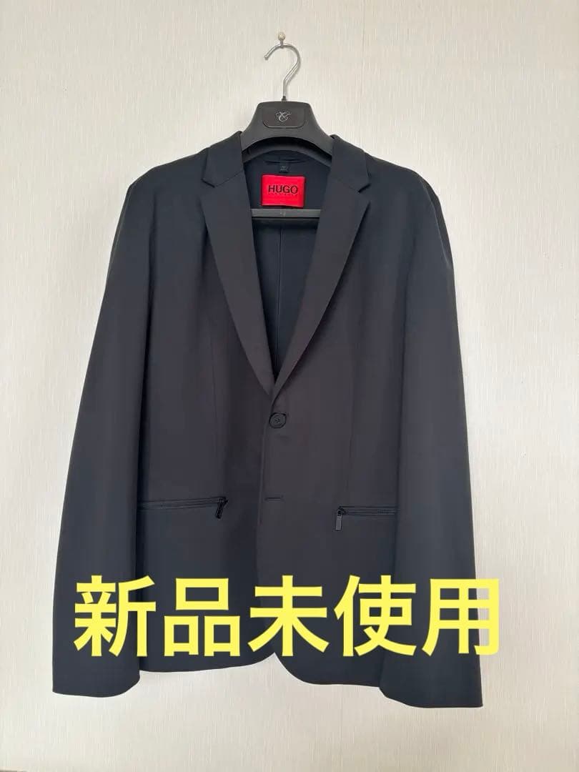 【値下げ未使用】ヒューゴボス（HUGO BOSS）スリムフィットジャケット48 HUGO BOSS (ヒューゴボス) スリムフィット シングル二つ釦 ノータック