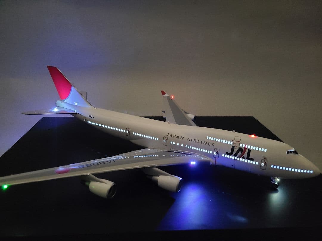 JAL BOEING 747-400 LED仕様 完成品 - メルカリ