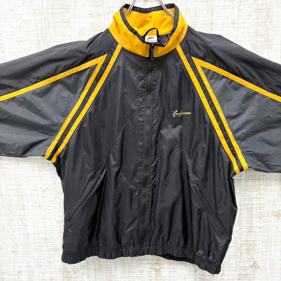 FU128《白タグ》ナイキ　ナイロンジャケット　刺繡スウッシュバッグロゴ